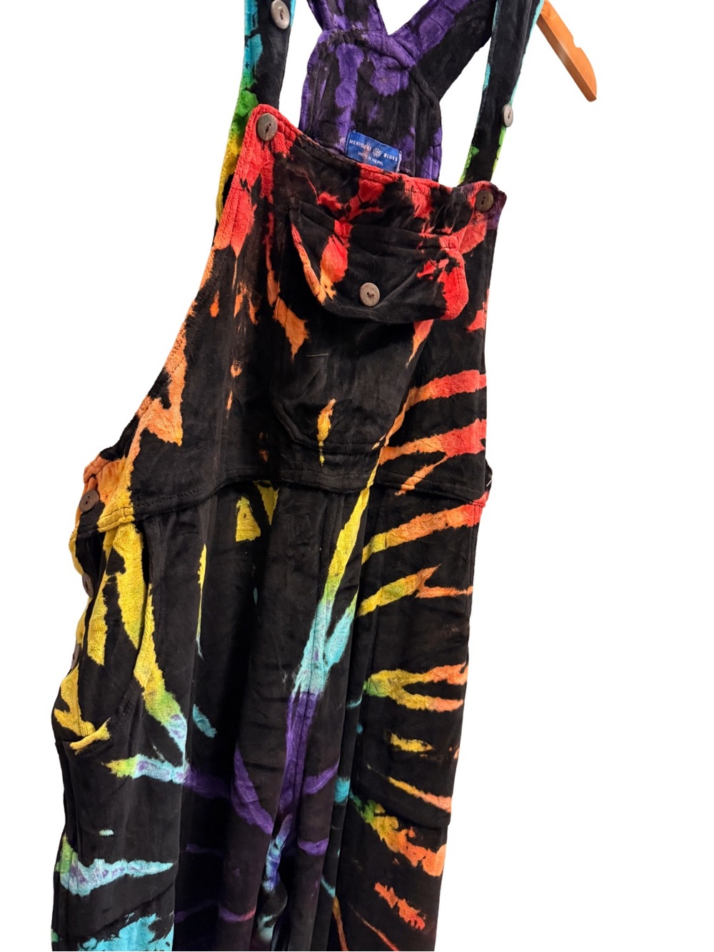 Mexicali Blues Rosalie Velour Tie Dye Overalls - NWT Size L - Picture 2 of 13